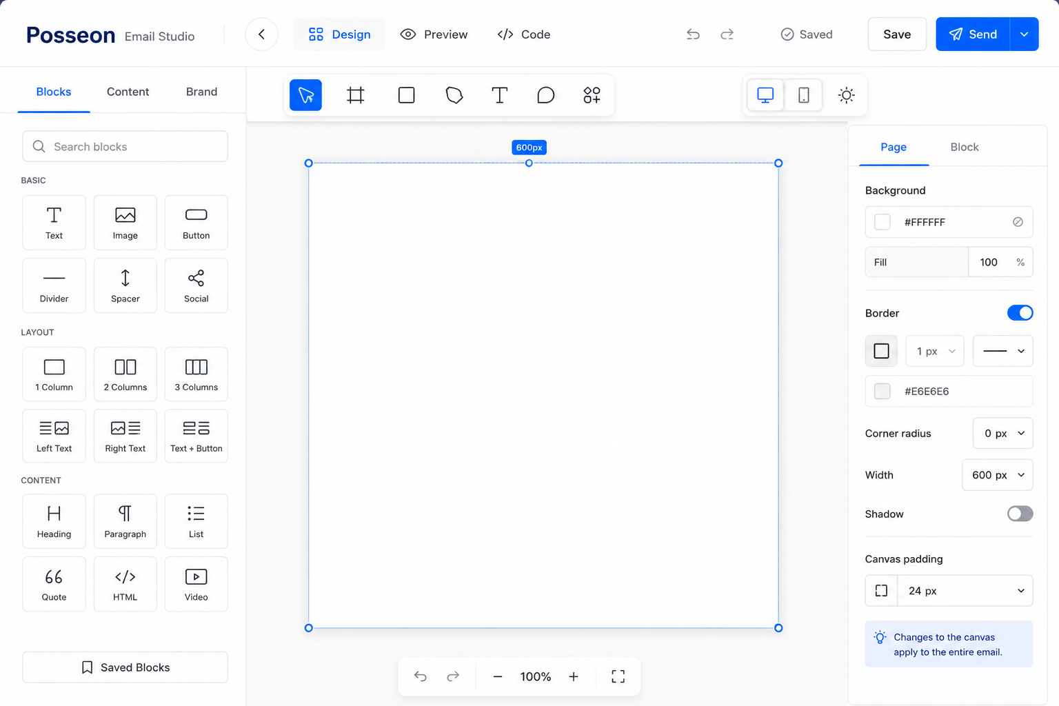 Preview of the Email Studio