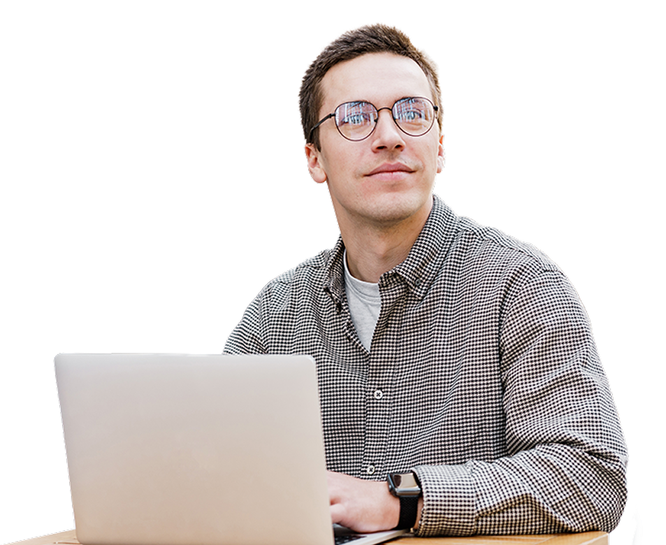 Creative professional working at a laptop