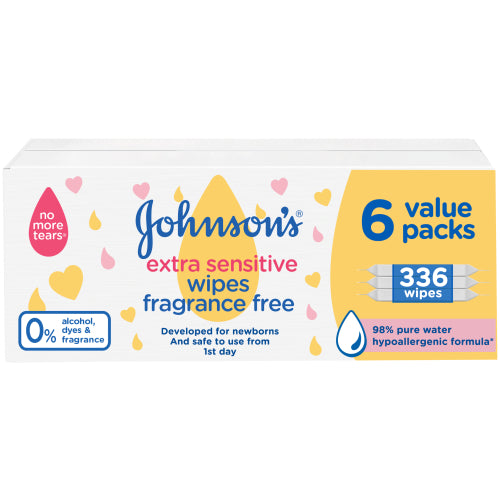 Johnson's Baby Wipes Extra Sensitive (1 x 336's)